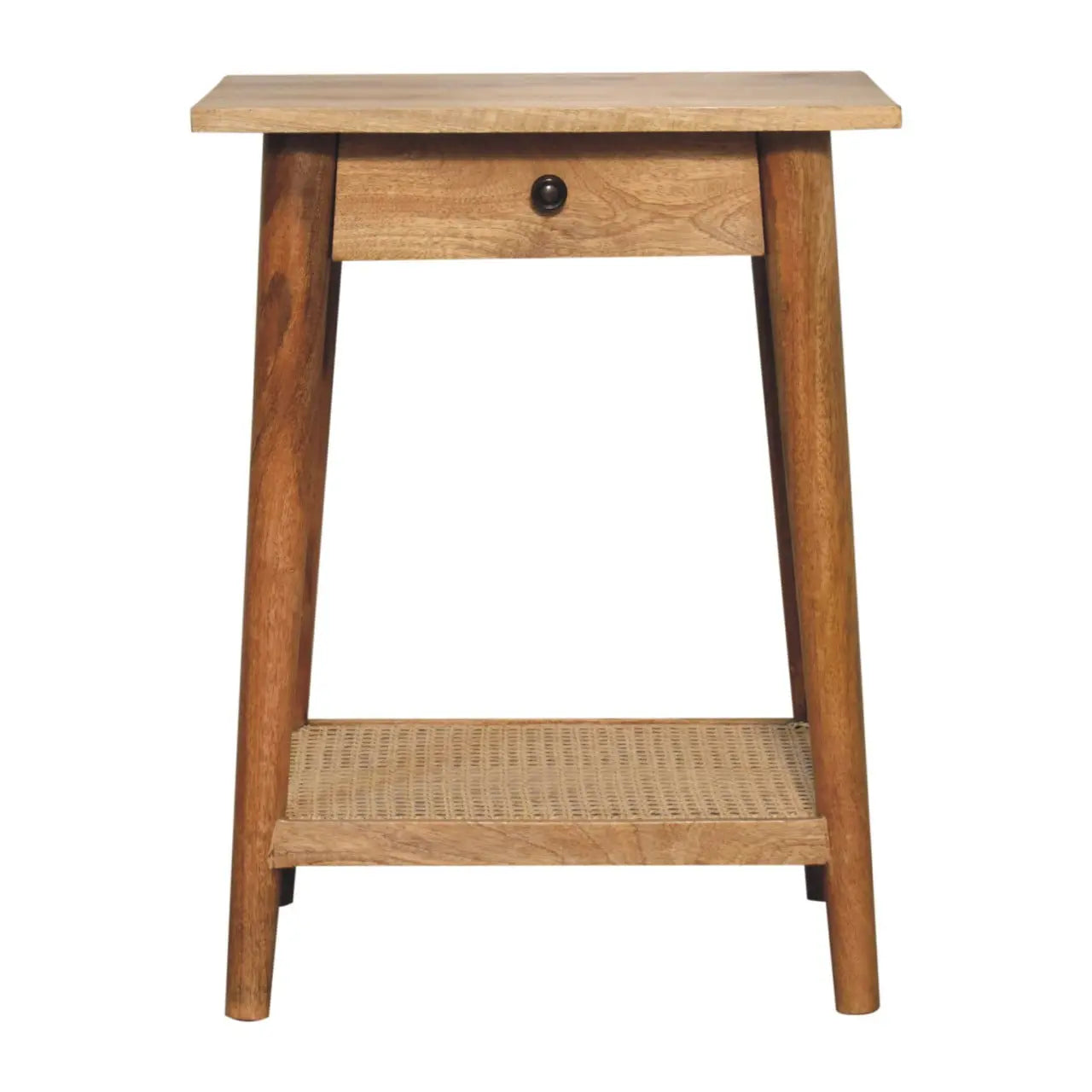 Woven Solid Wood End Table - Living with Luxury
