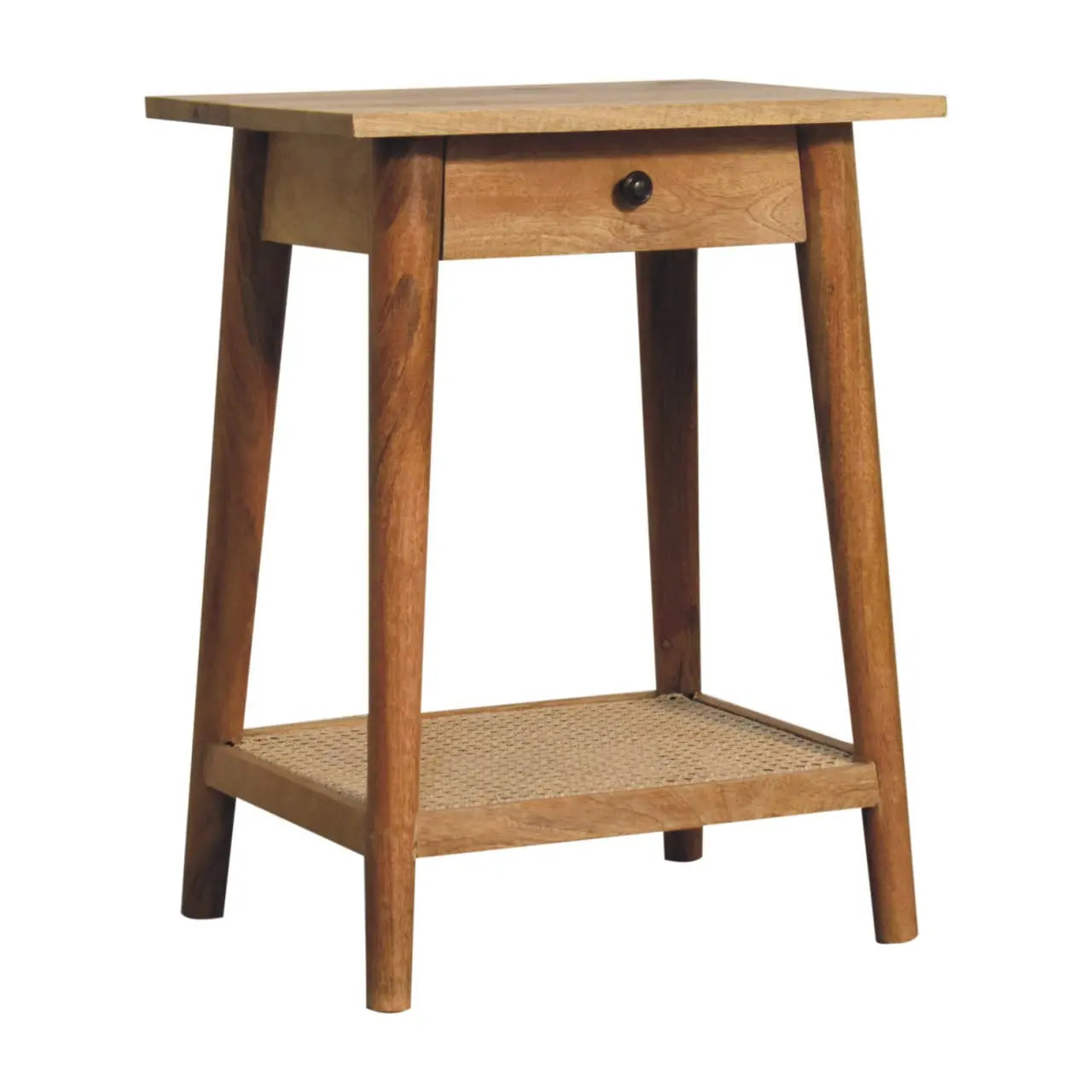 Woven Solid Wood End Table - Living with Luxury