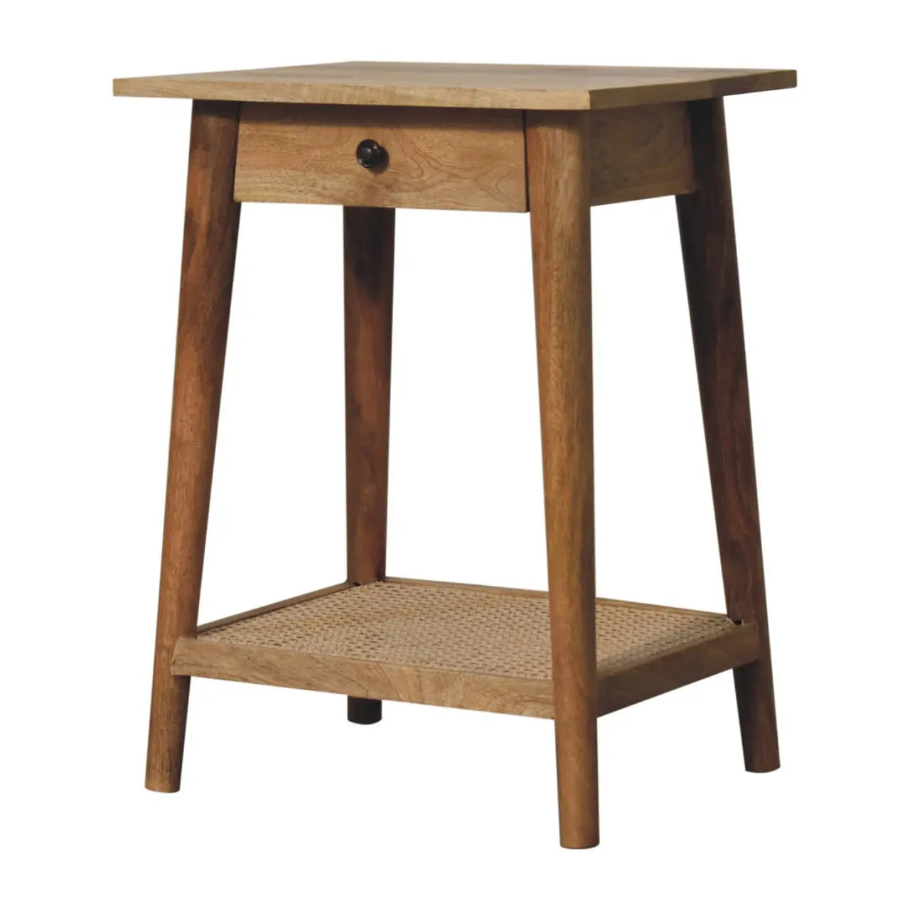 Woven Solid Wood End Table - Living with Luxury