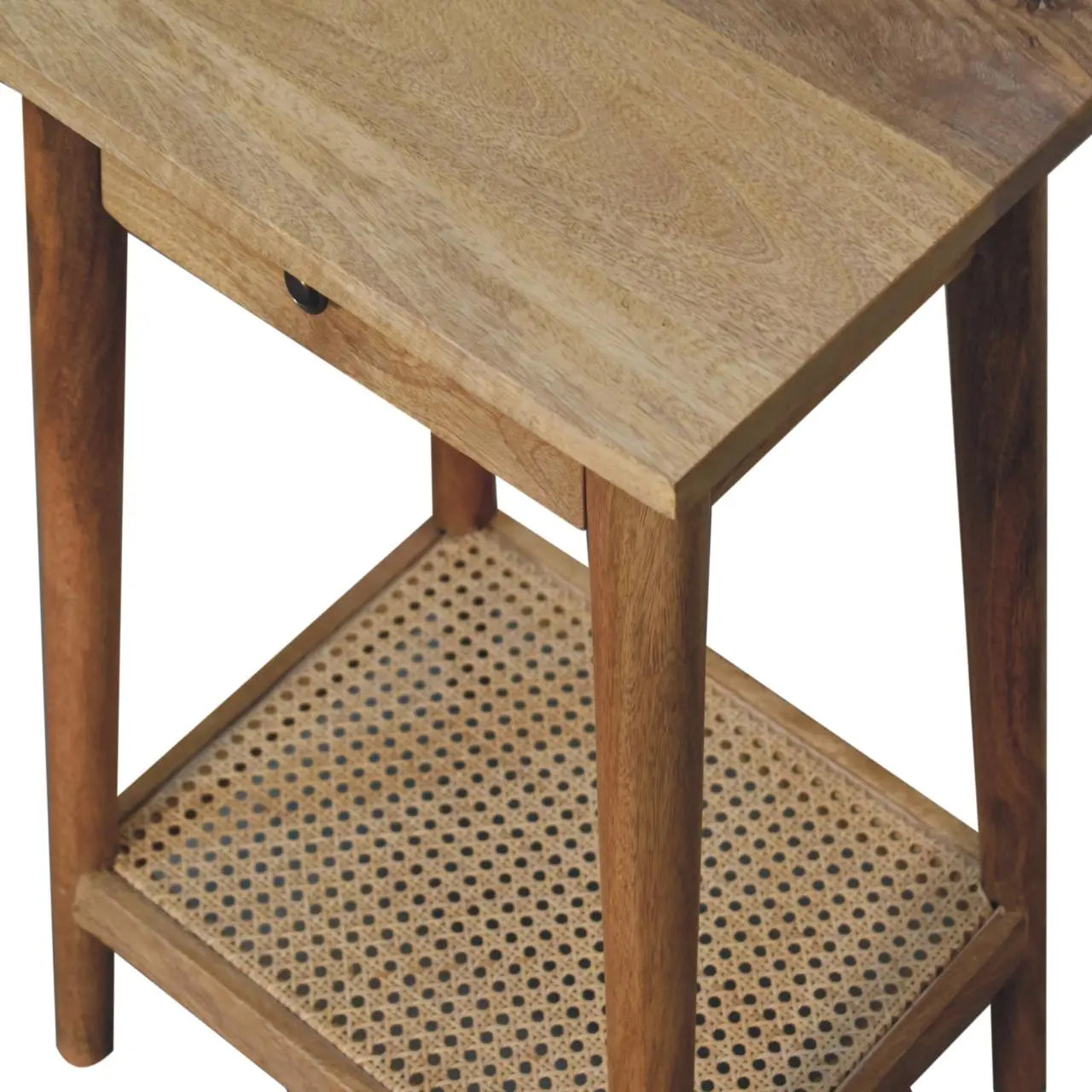 Woven Solid Wood End Table - Living with Luxury