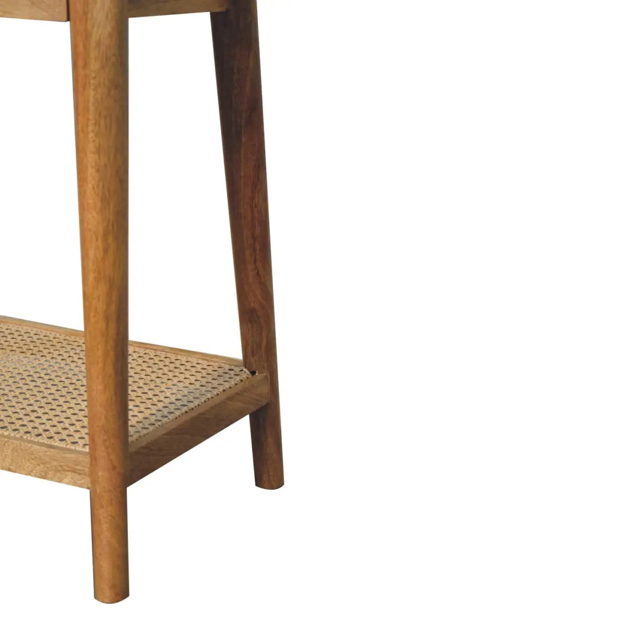 Woven Solid Wood End Table - Living with Luxury