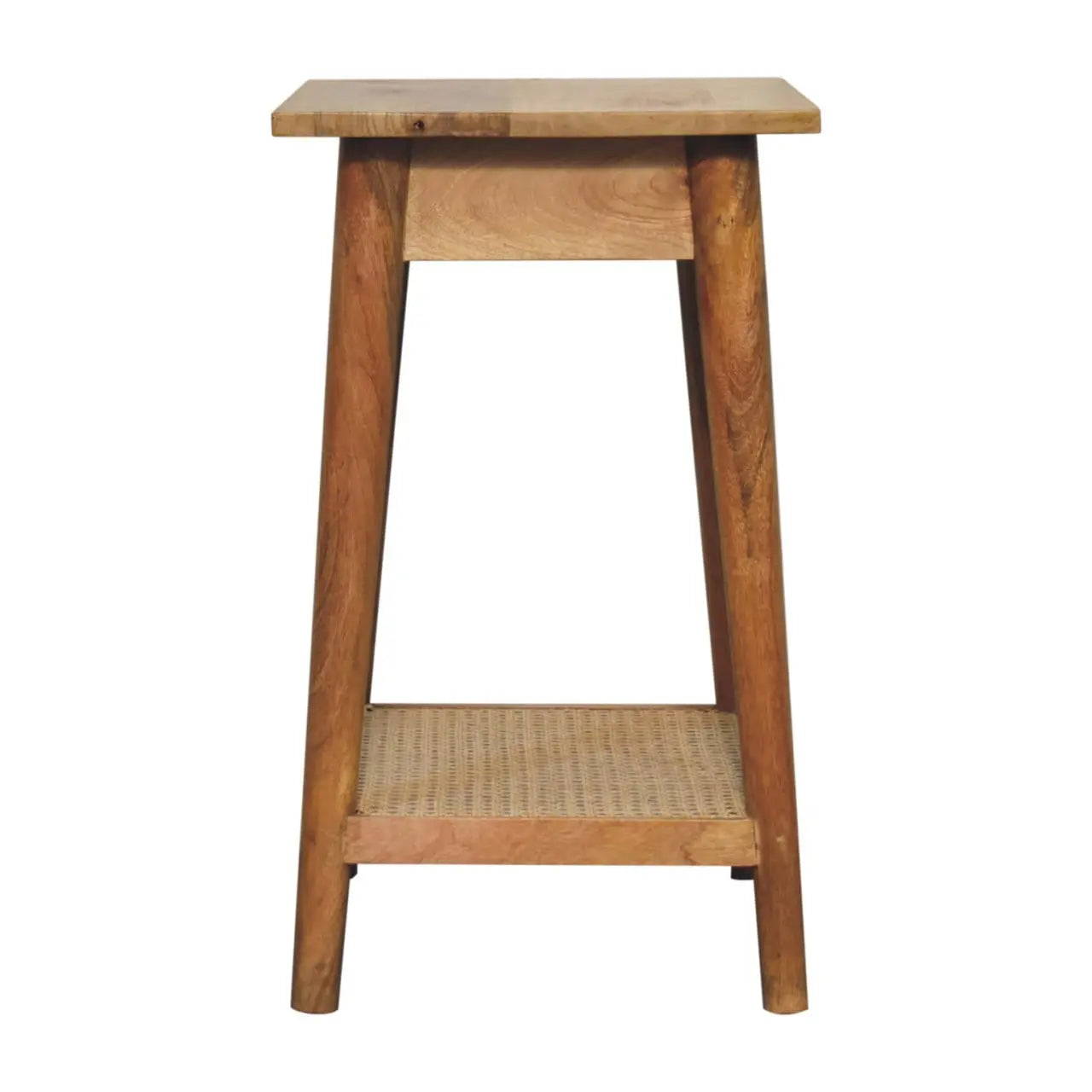 Woven Solid Wood End Table - Living with Luxury