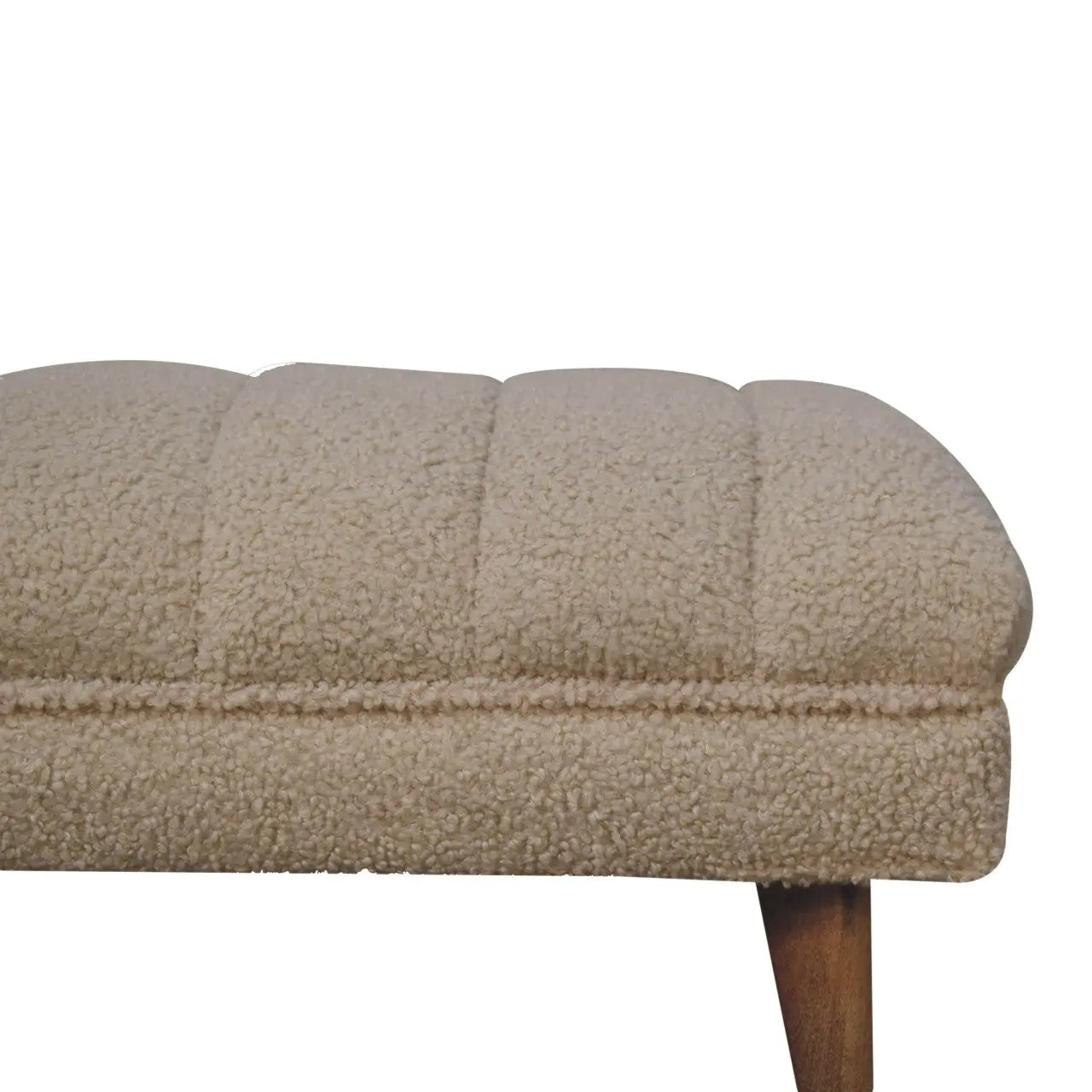 Cream Boucle Puffer Bench - Living with Luxury