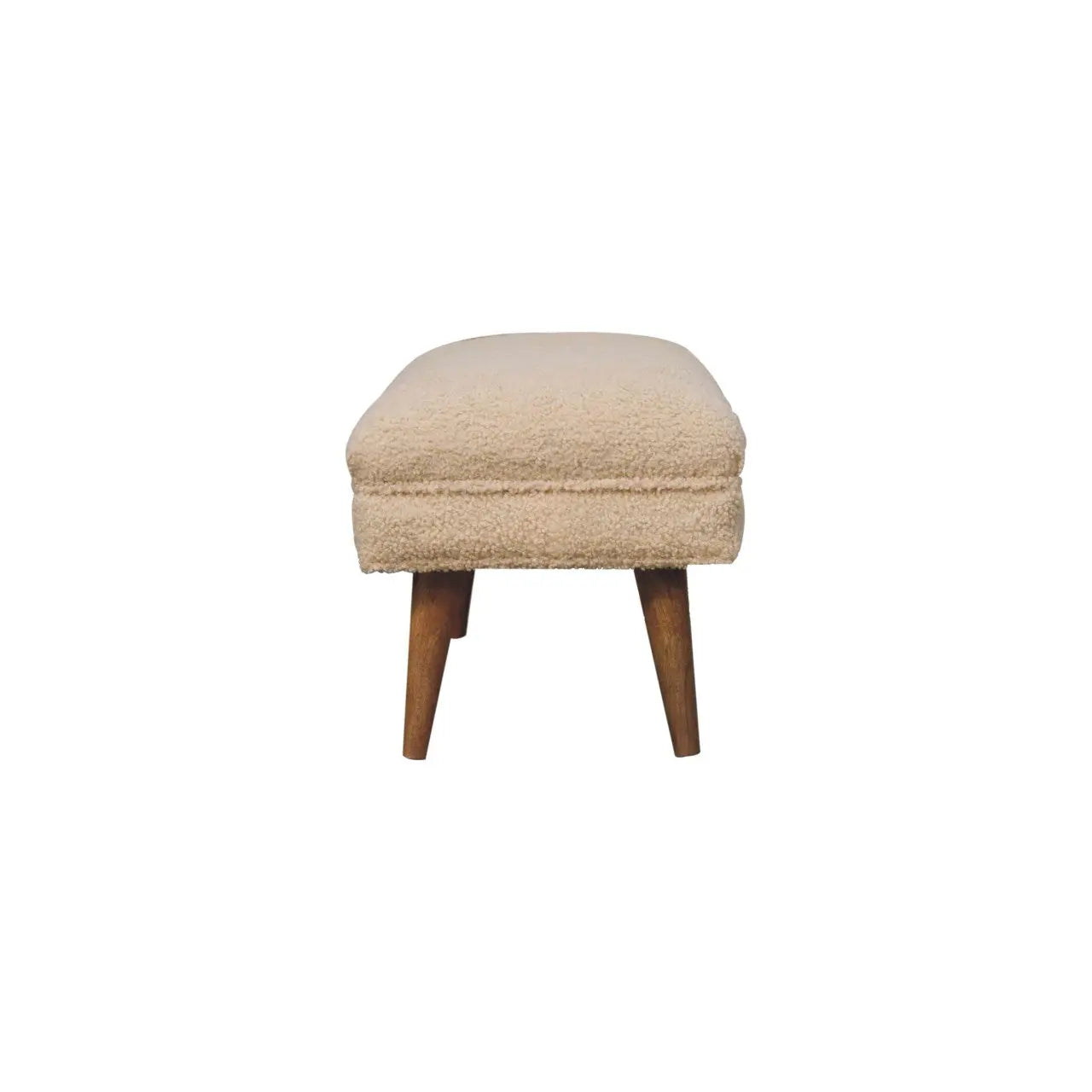 Cream Boucle Puffer Bench - Living with Luxury