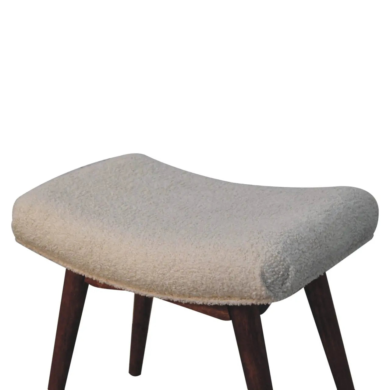 Honey Caramel Boucle Cream Curved Bench - Living with Luxury