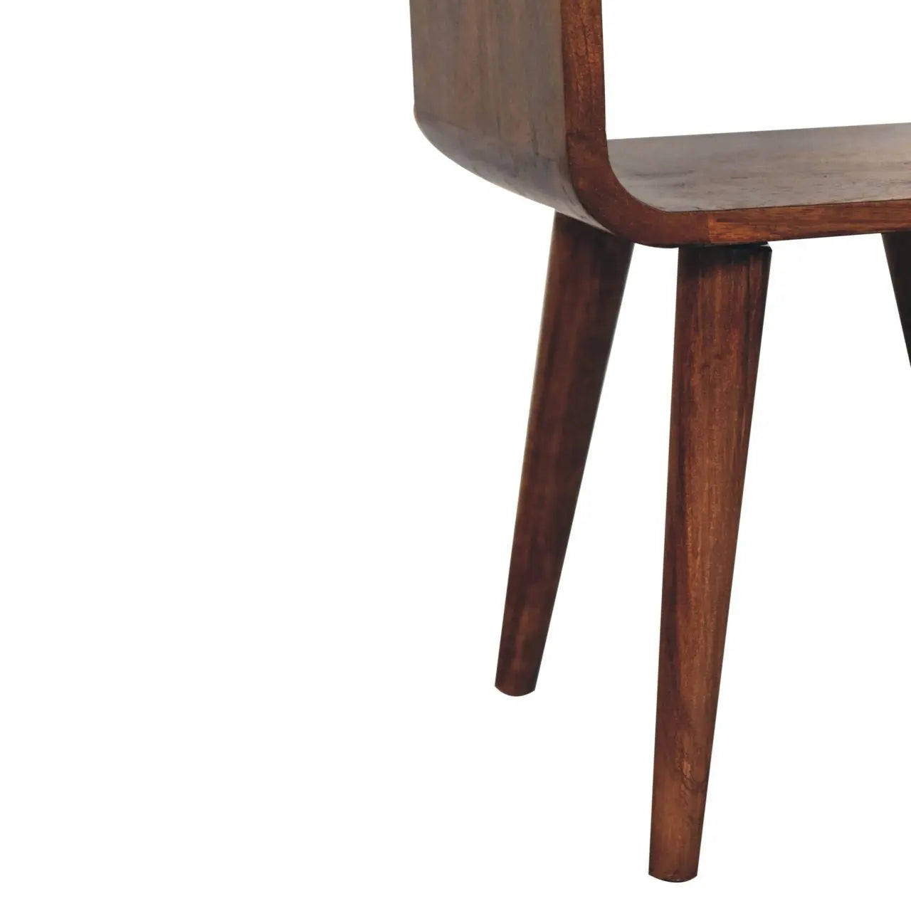 Mini Honey Caramel Curved Bedside with Lower Slot - Living with Luxury