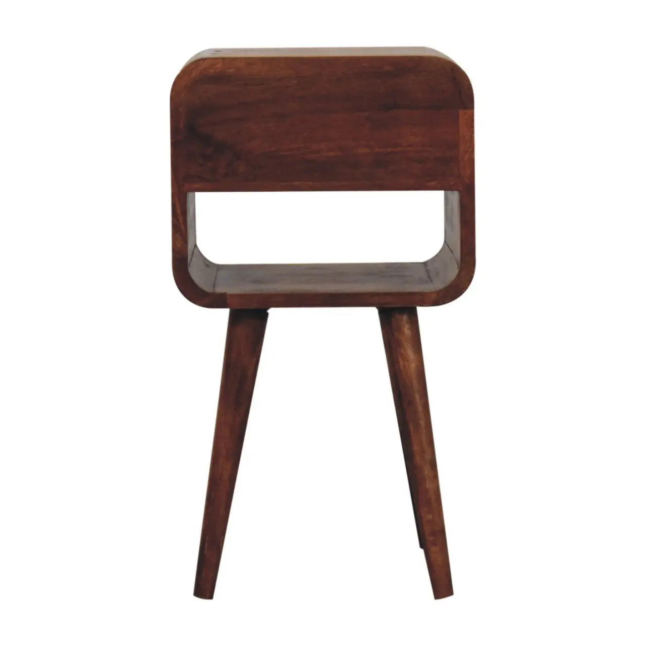 Mini Honey Caramel Curved Bedside with Lower Slot - Living with Luxury