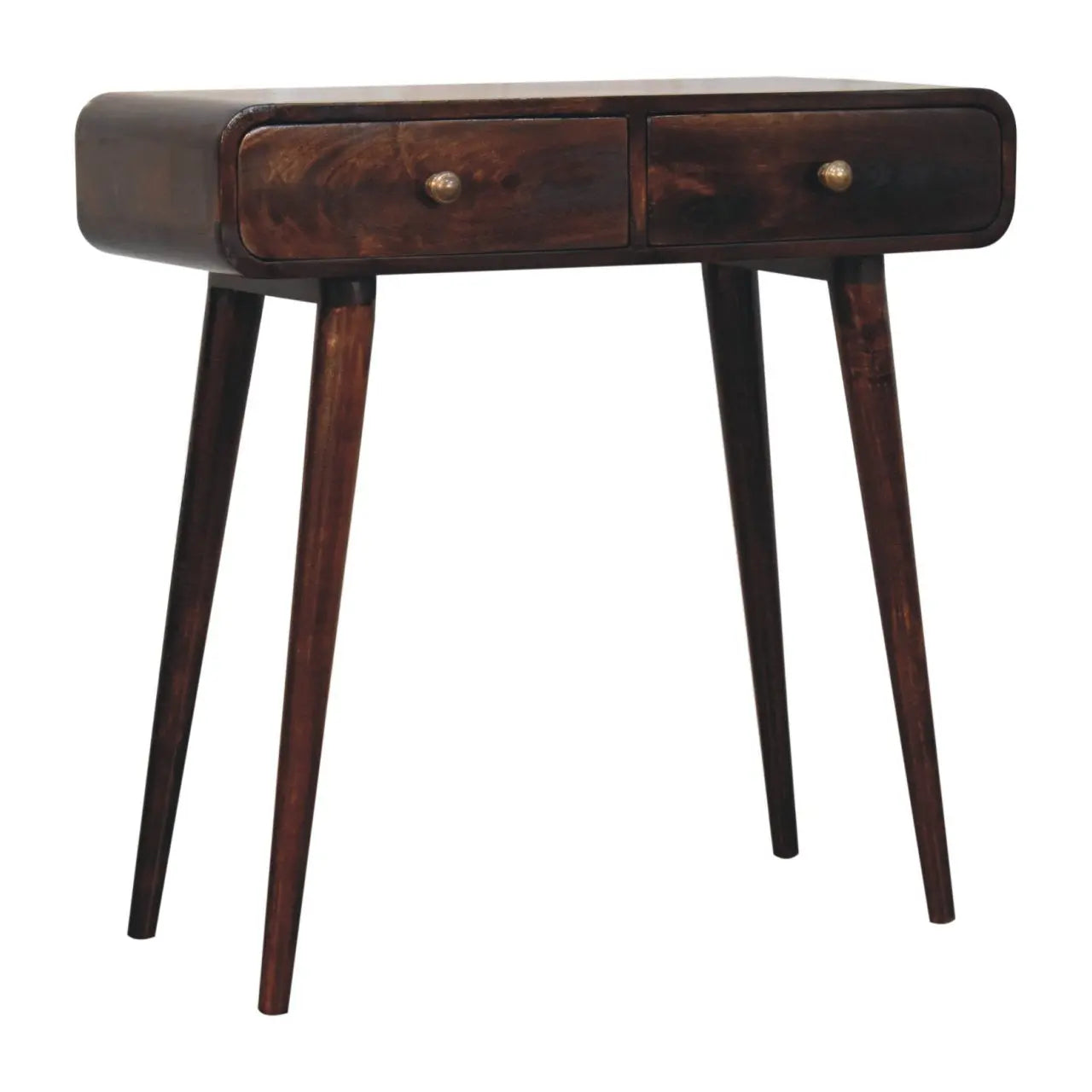 California Walnut Curved Console Table - Living with Luxury