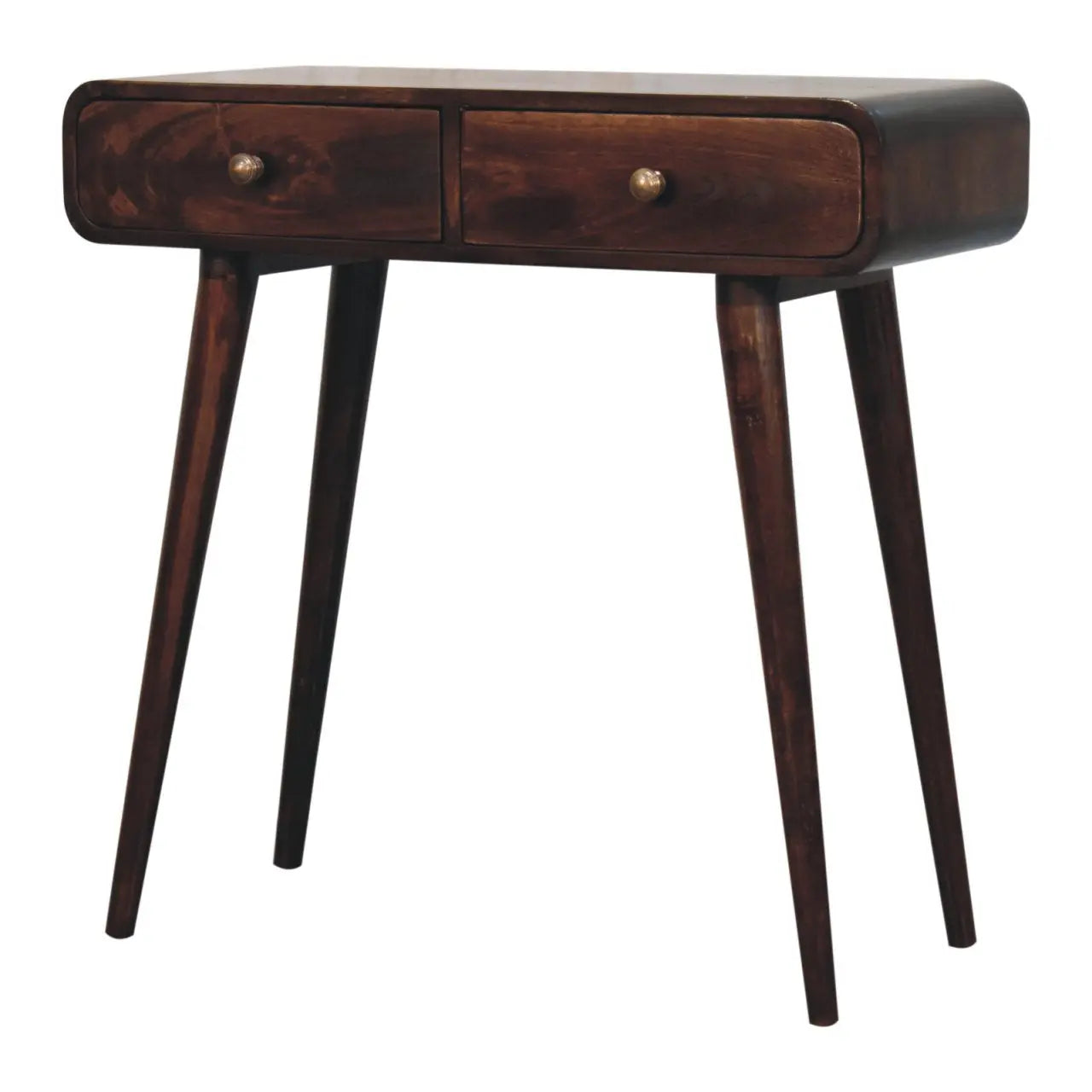 California Walnut Curved Console Table - Living with Luxury