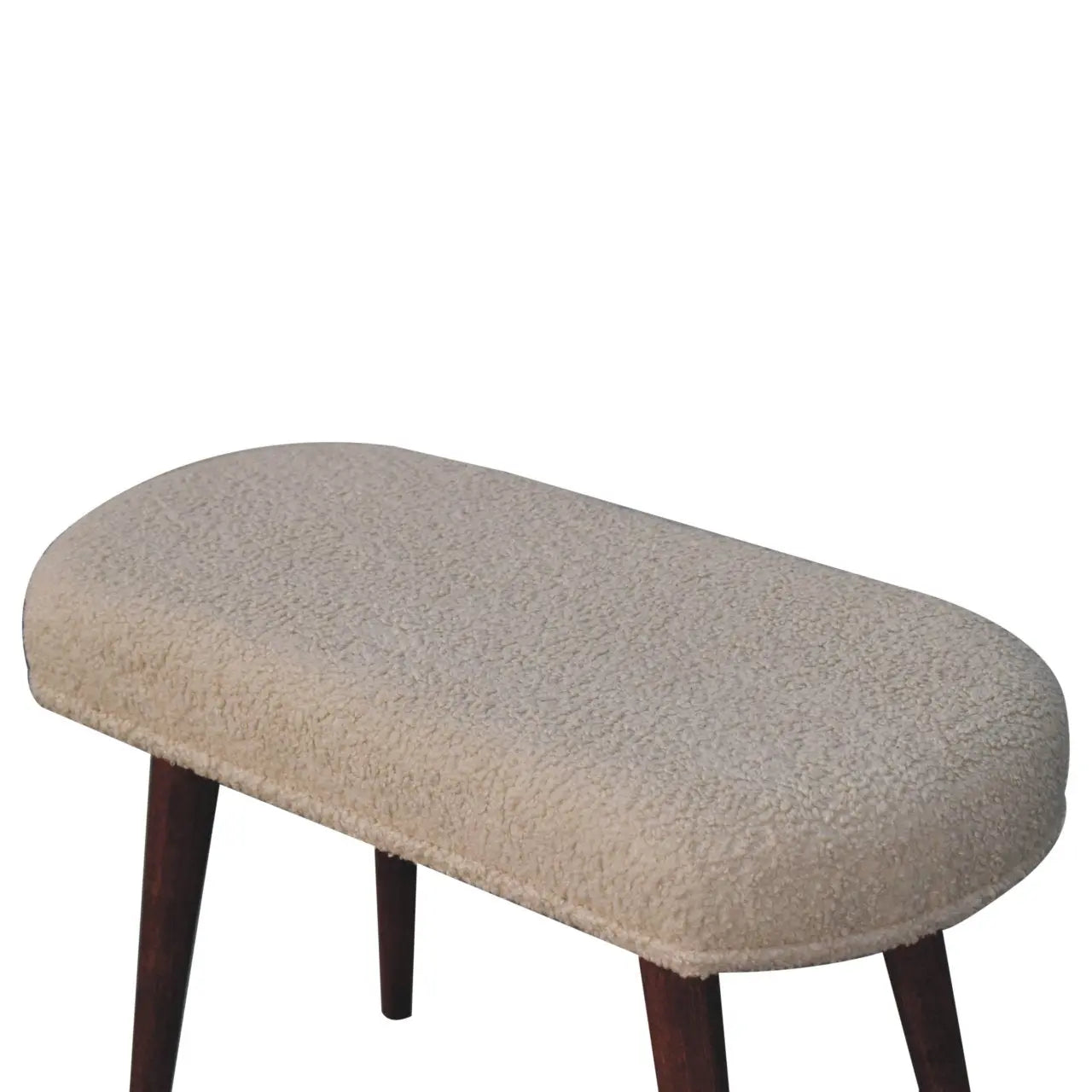 Honey Caramel Boucle Cream Nordic Bench - Living with Luxury
