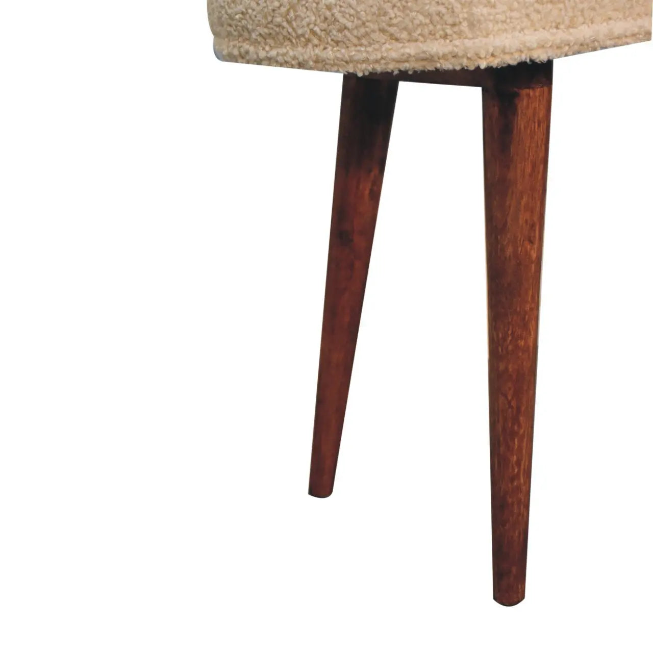 Honey Caramel Boucle Cream Nordic Bench - Living with Luxury