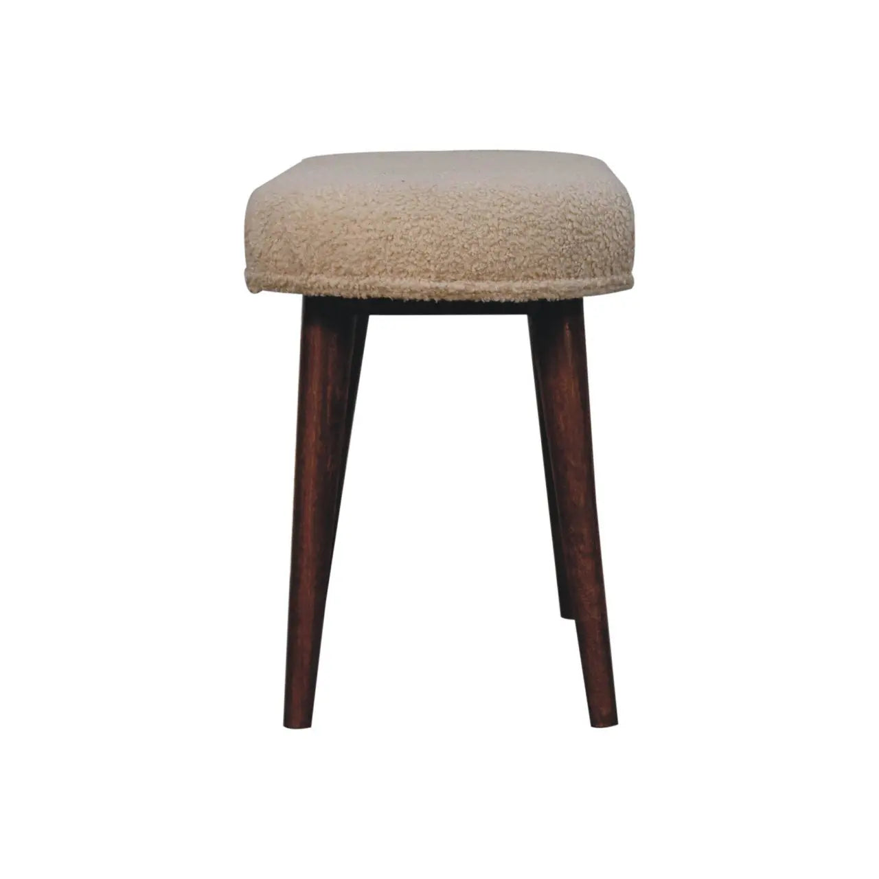 Honey Caramel Boucle Cream Nordic Bench - Living with Luxury