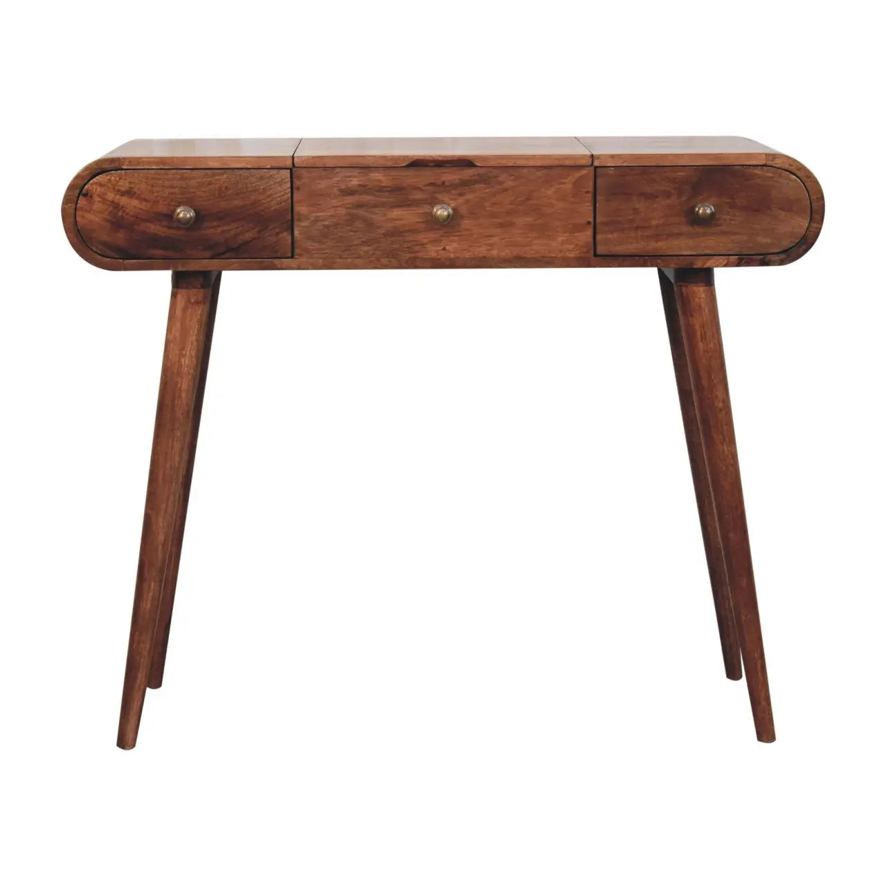 Honey Caramel Round Dressing Table - Living with Luxury