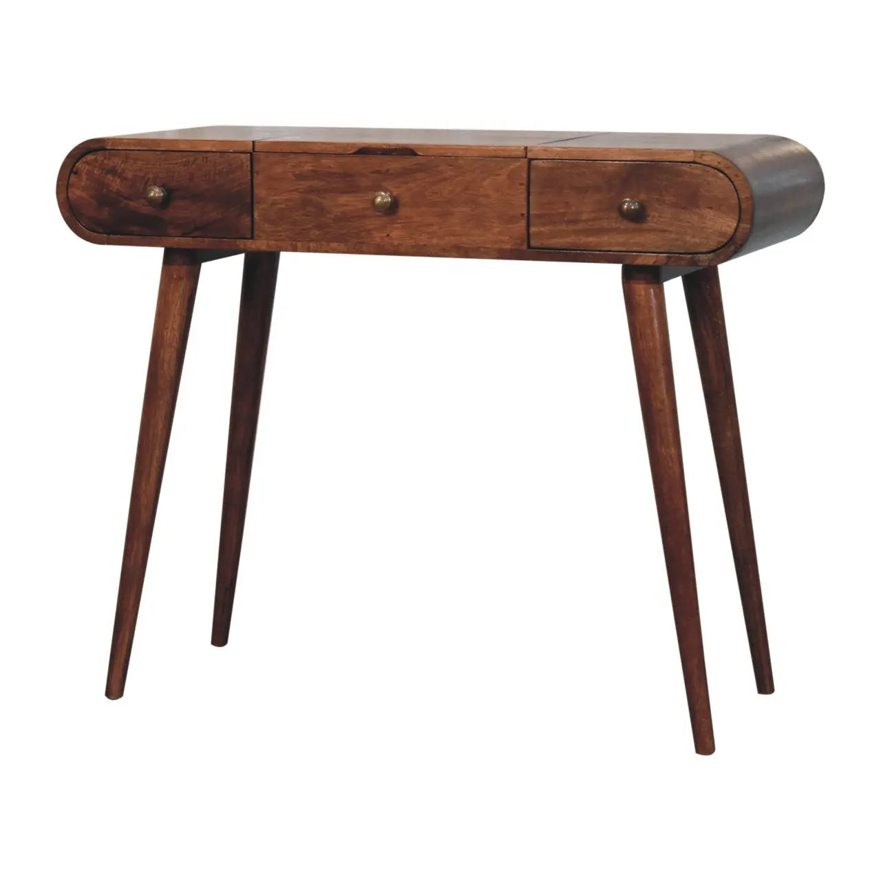 Honey Caramel Round Dressing Table - Living with Luxury