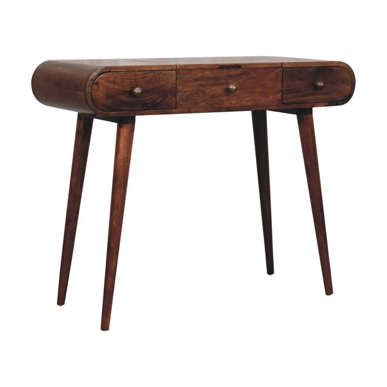 Honey Caramel Round Dressing Table - Living with Luxury