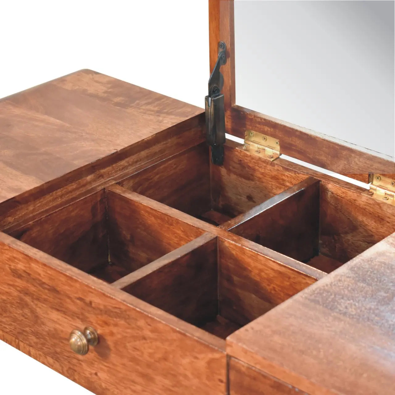 Honey Caramel Round Dressing Table - Living with Luxury