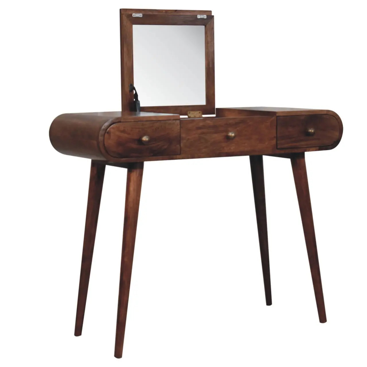 Honey Caramel Round Dressing Table - Living with Luxury