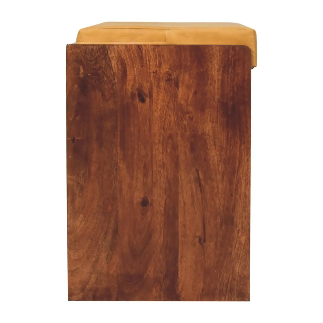 Buffalo Hide Pull out Honey Caramel Shoe Storage Bench - Living with Luxury