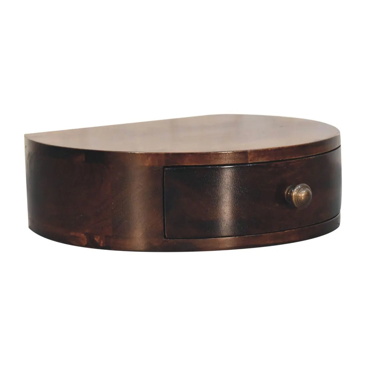 California Walnut Wall Mounted Rounded Bedside - Living with Luxury