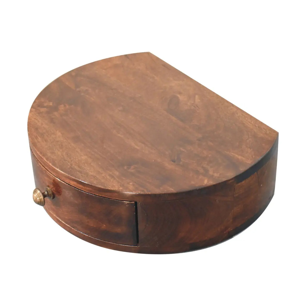 California Walnut Wall Mounted Rounded Bedside - Living with Luxury