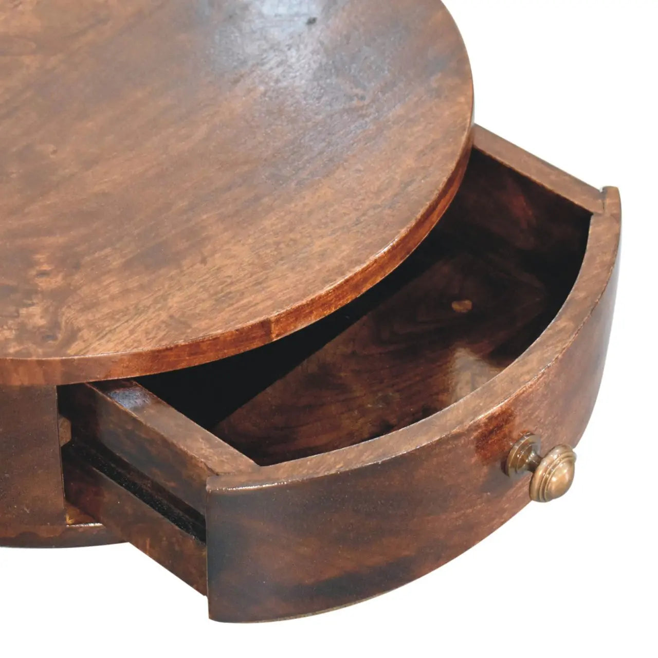 California Walnut Wall Mounted Rounded Bedside - Living with Luxury
