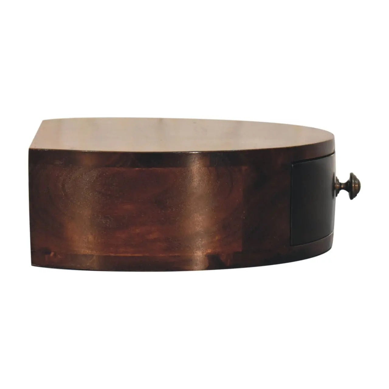 California Walnut Wall Mounted Rounded Bedside - Living with Luxury