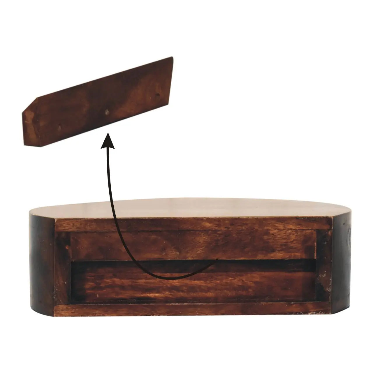 California Walnut Wall Mounted Rounded Bedside - Living with Luxury