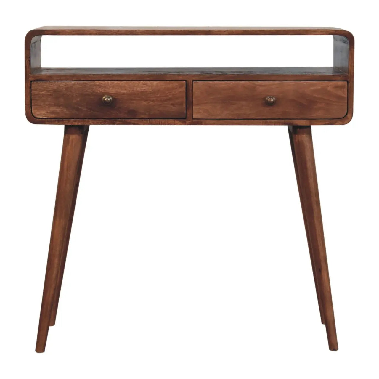 Curved Honey Caramel Console Table - Living with Luxury