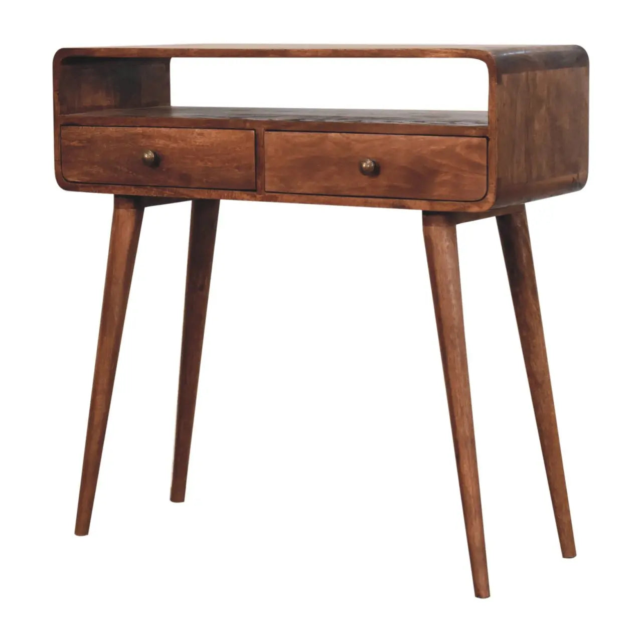 Curved Honey Caramel Console Table - Living with Luxury