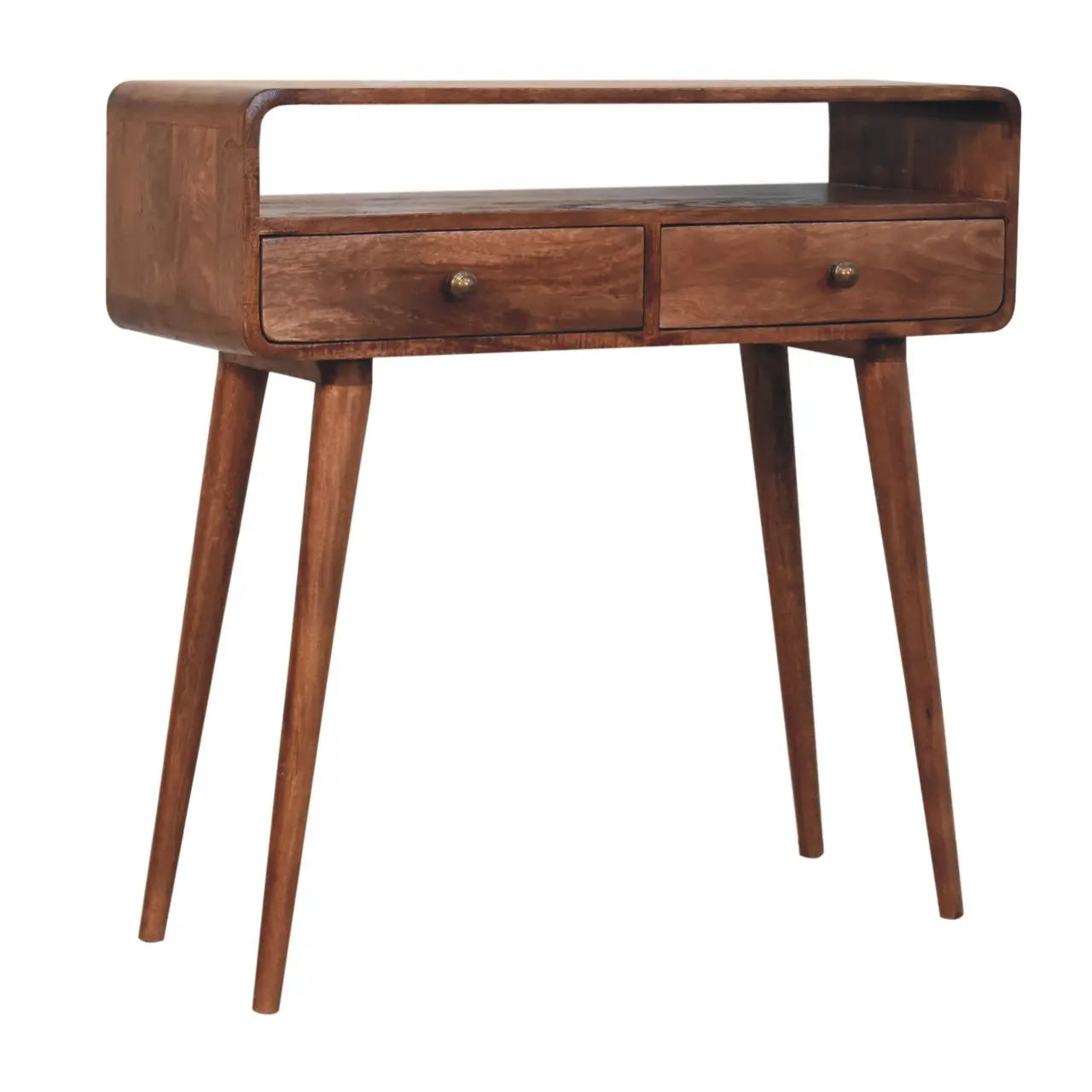 Curved Honey Caramel Console Table - Living with Luxury