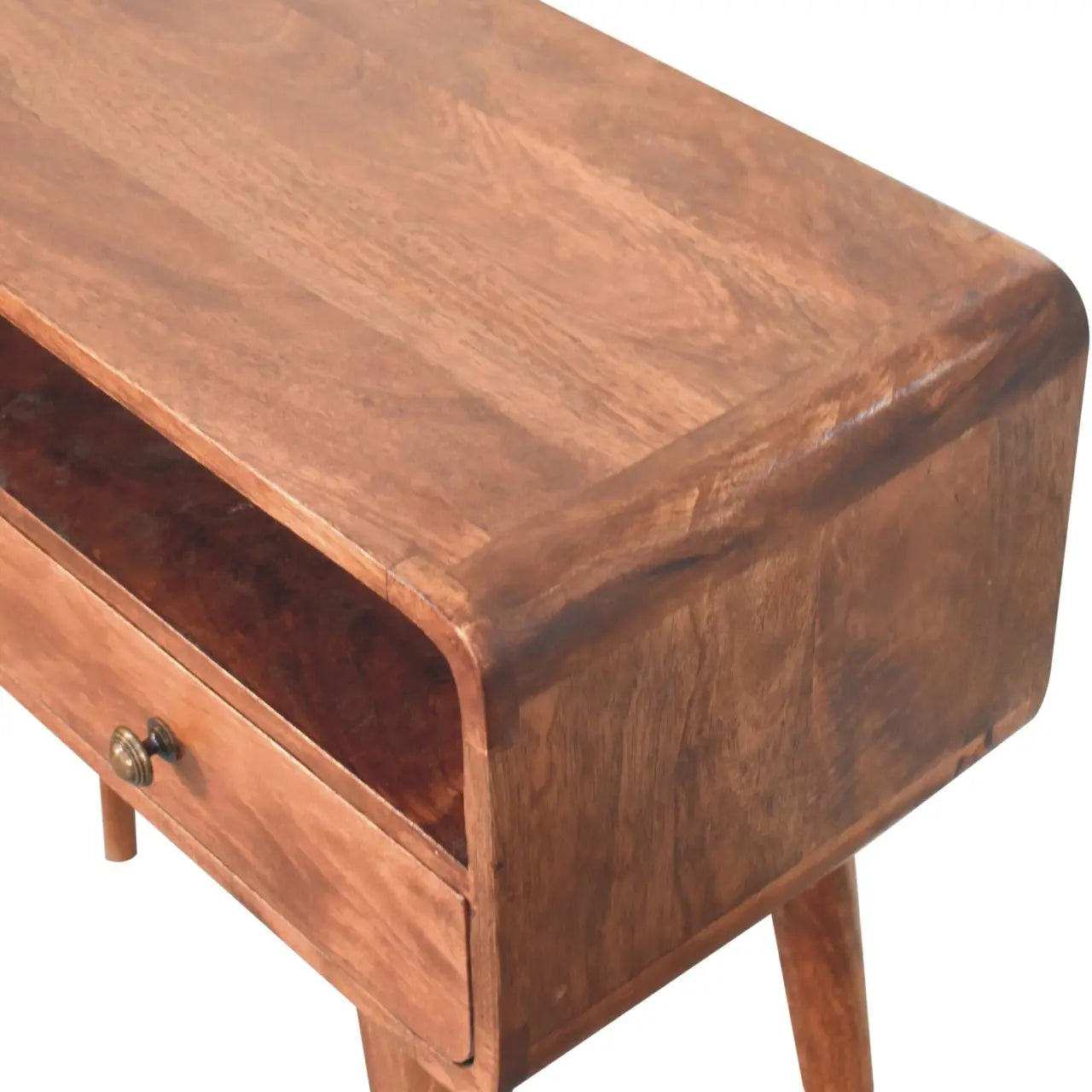 Curved Honey Caramel Console Table - Living with Luxury
