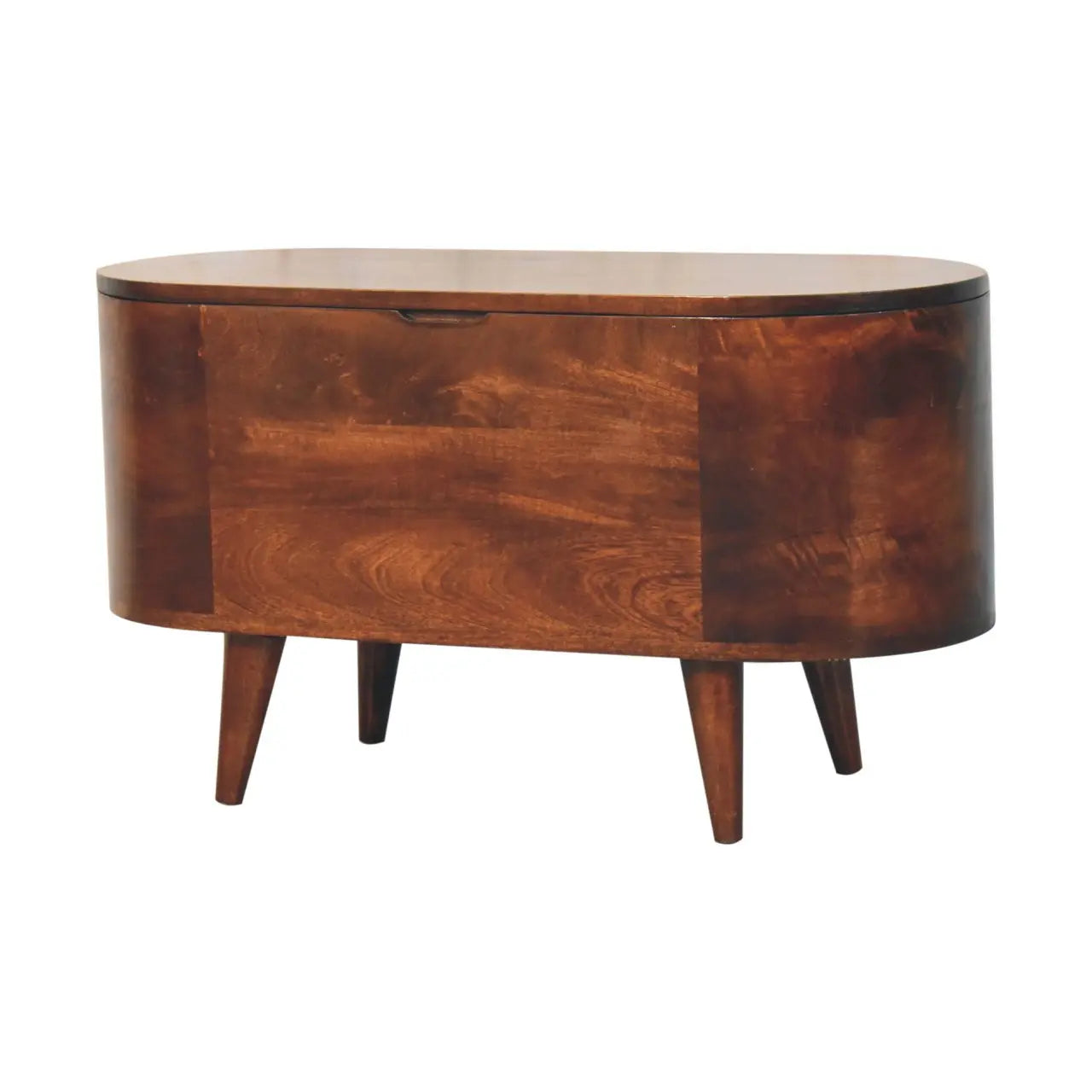 Curved California Walnut Blanket Box - Living with Luxury
