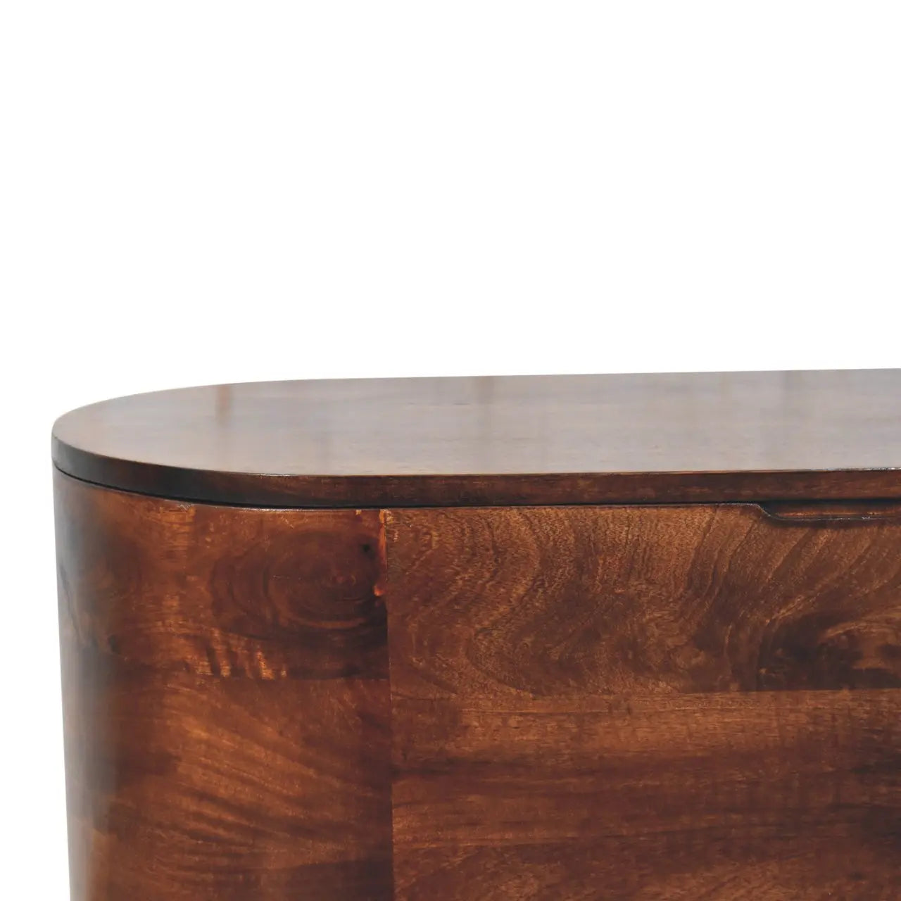 Curved California Walnut Blanket Box - Living with Luxury
