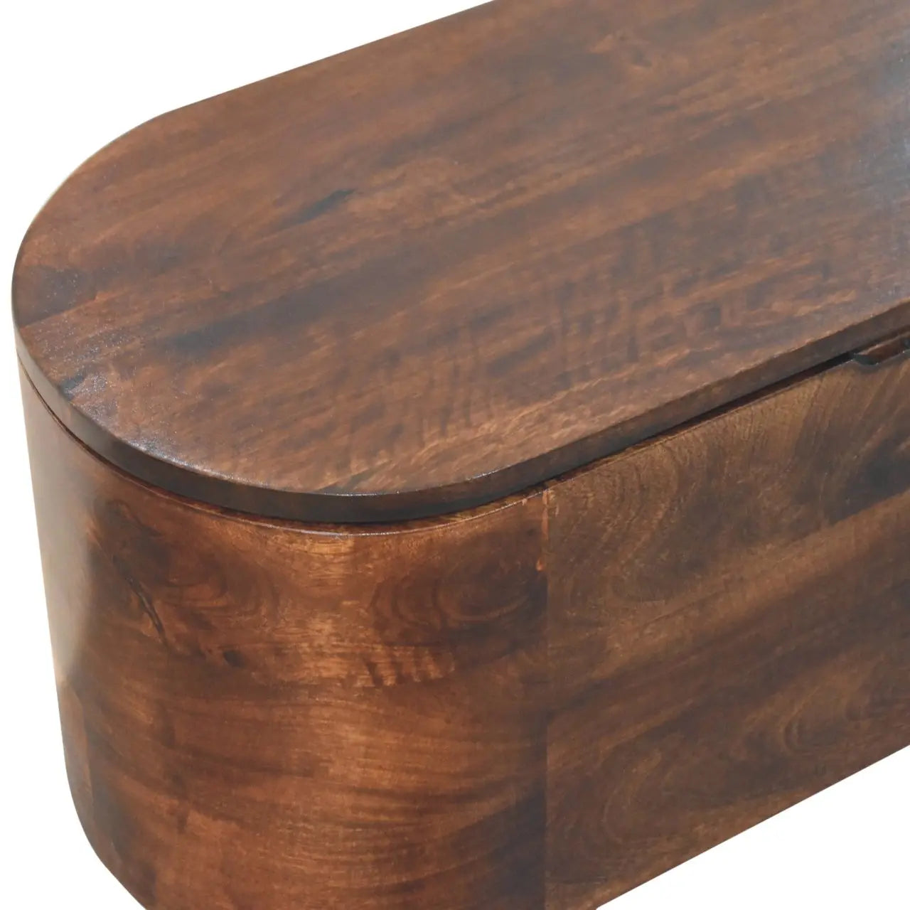 Curved California Walnut Blanket Box - Living with Luxury