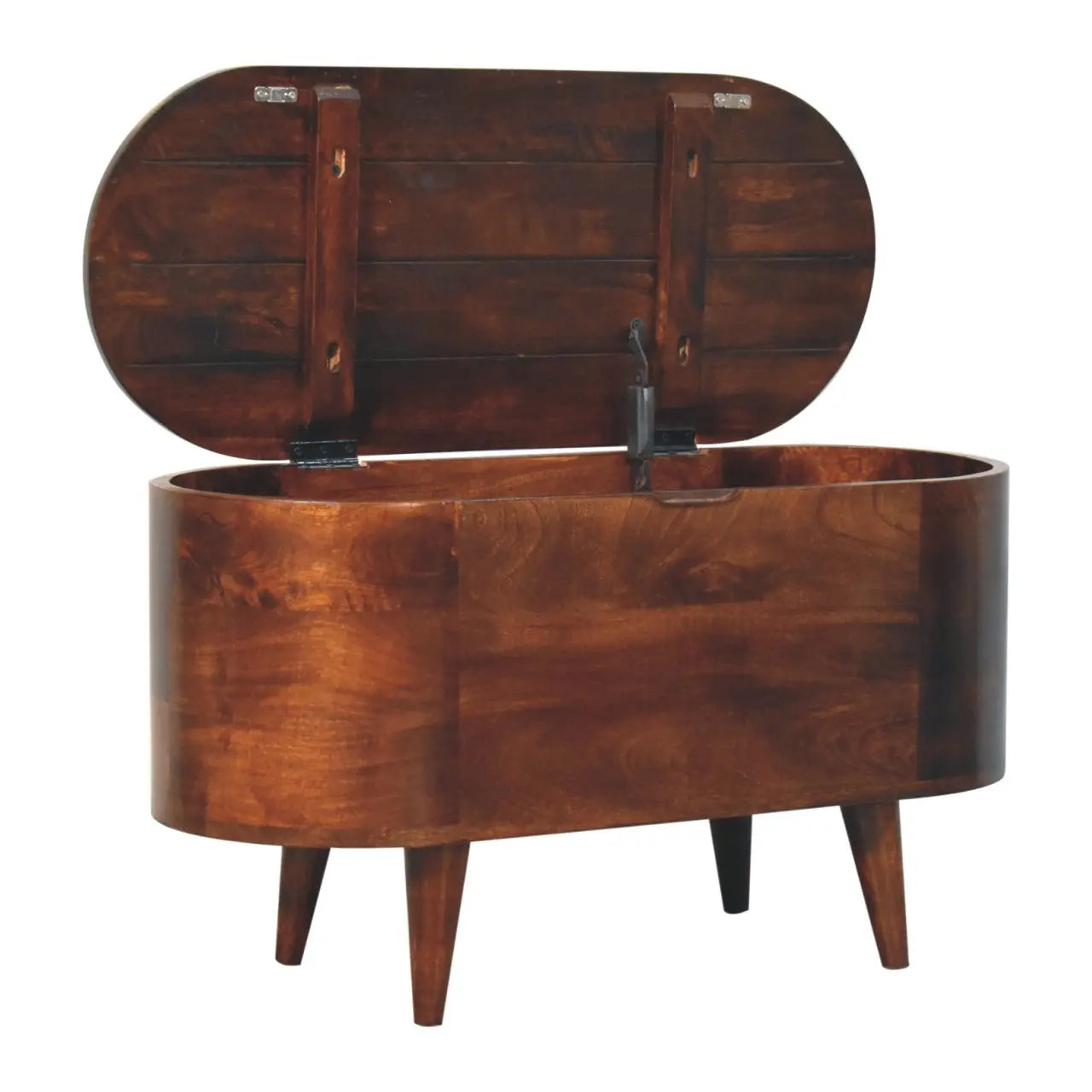 Curved California Walnut Blanket Box - Living with Luxury