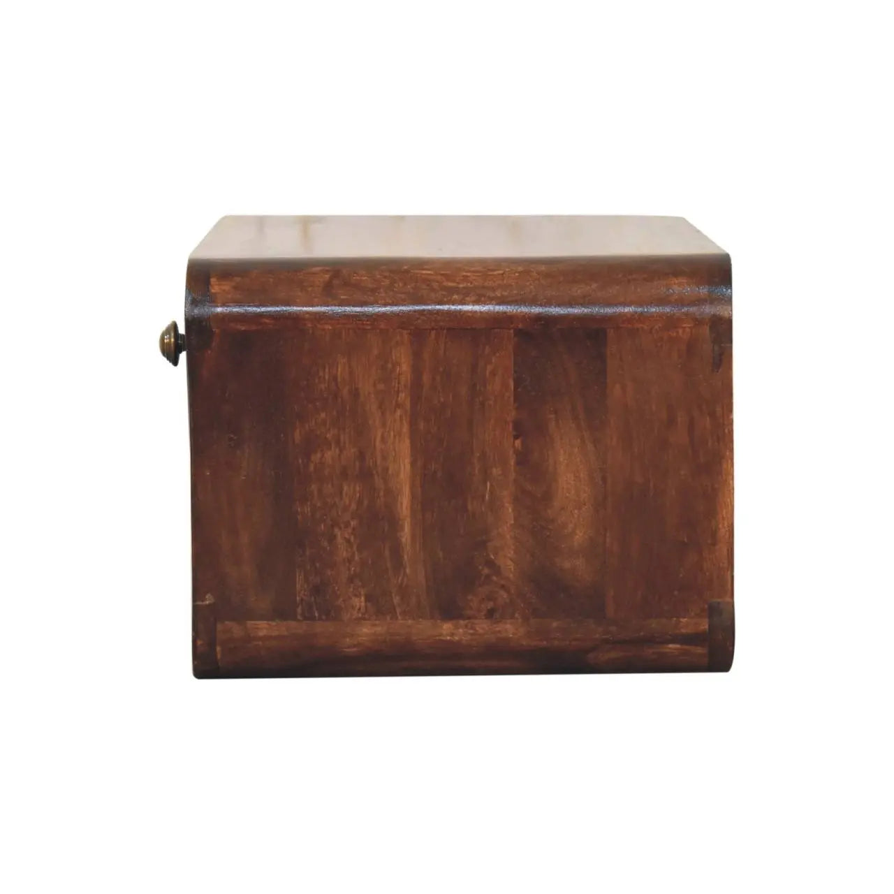 Curved California Walnut Wall Mounted Bedside with Open Slot - Living with Luxury