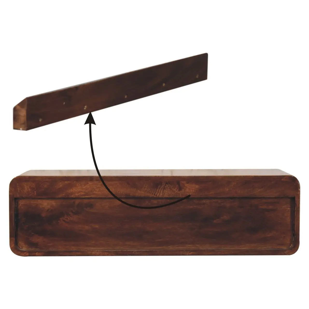 Floating California Walnut Open Console - Living with Luxury
