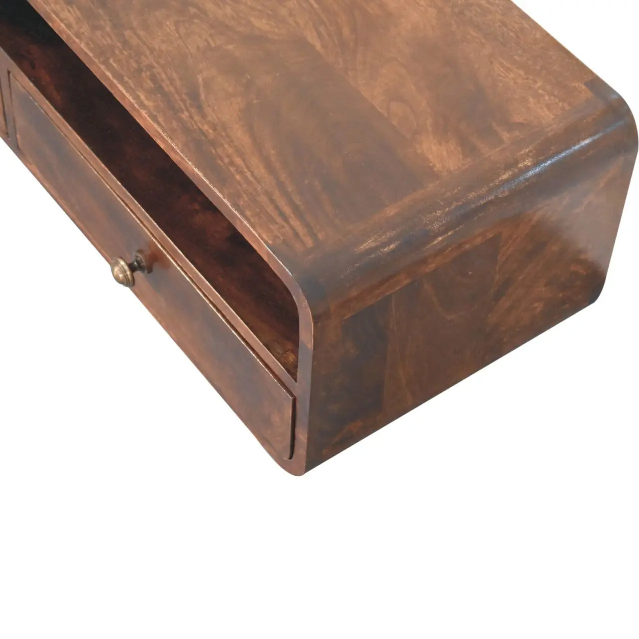 Floating California Walnut Open Console - Living with Luxury