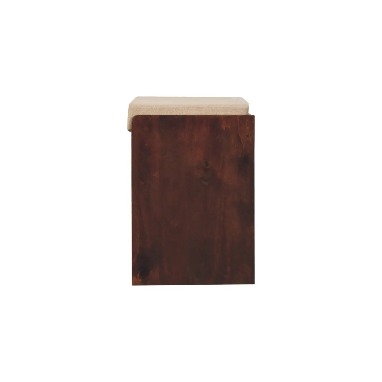 California Walnut & Mud Linen Pull out Shoe Bench - Living with Luxury