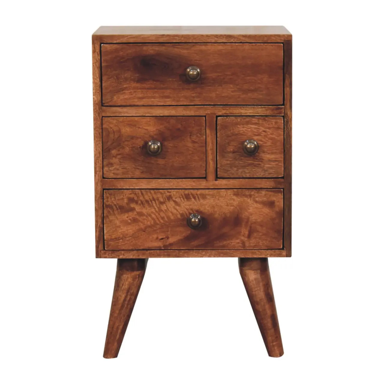 Honey Caramel Nordic Style 4 Drawer Multi Bedside - Living with Luxury