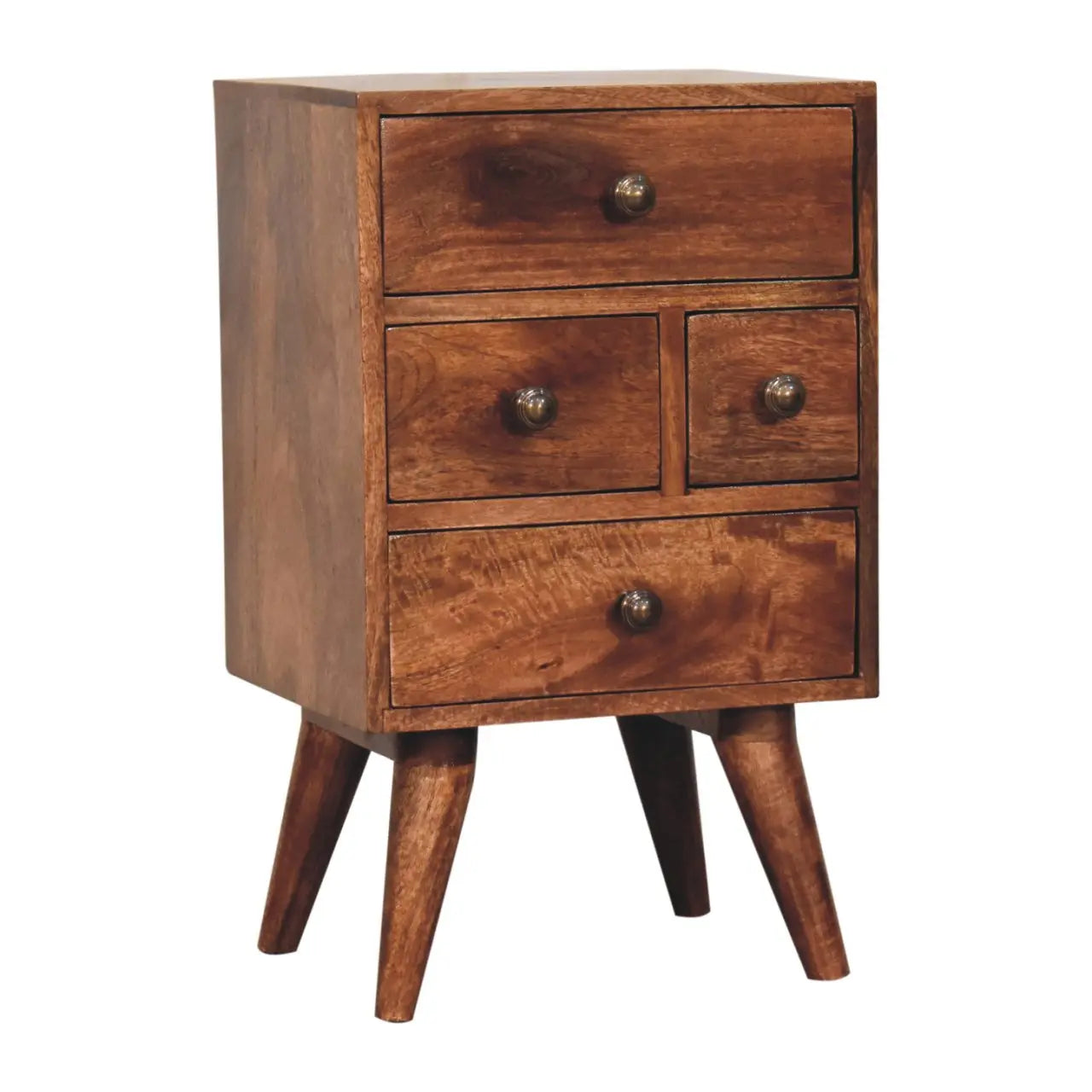 Honey Caramel Nordic Style 4 Drawer Multi Bedside - Living with Luxury