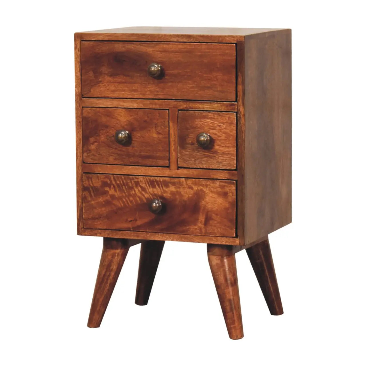Honey Caramel Nordic Style 4 Drawer Multi Bedside - Living with Luxury