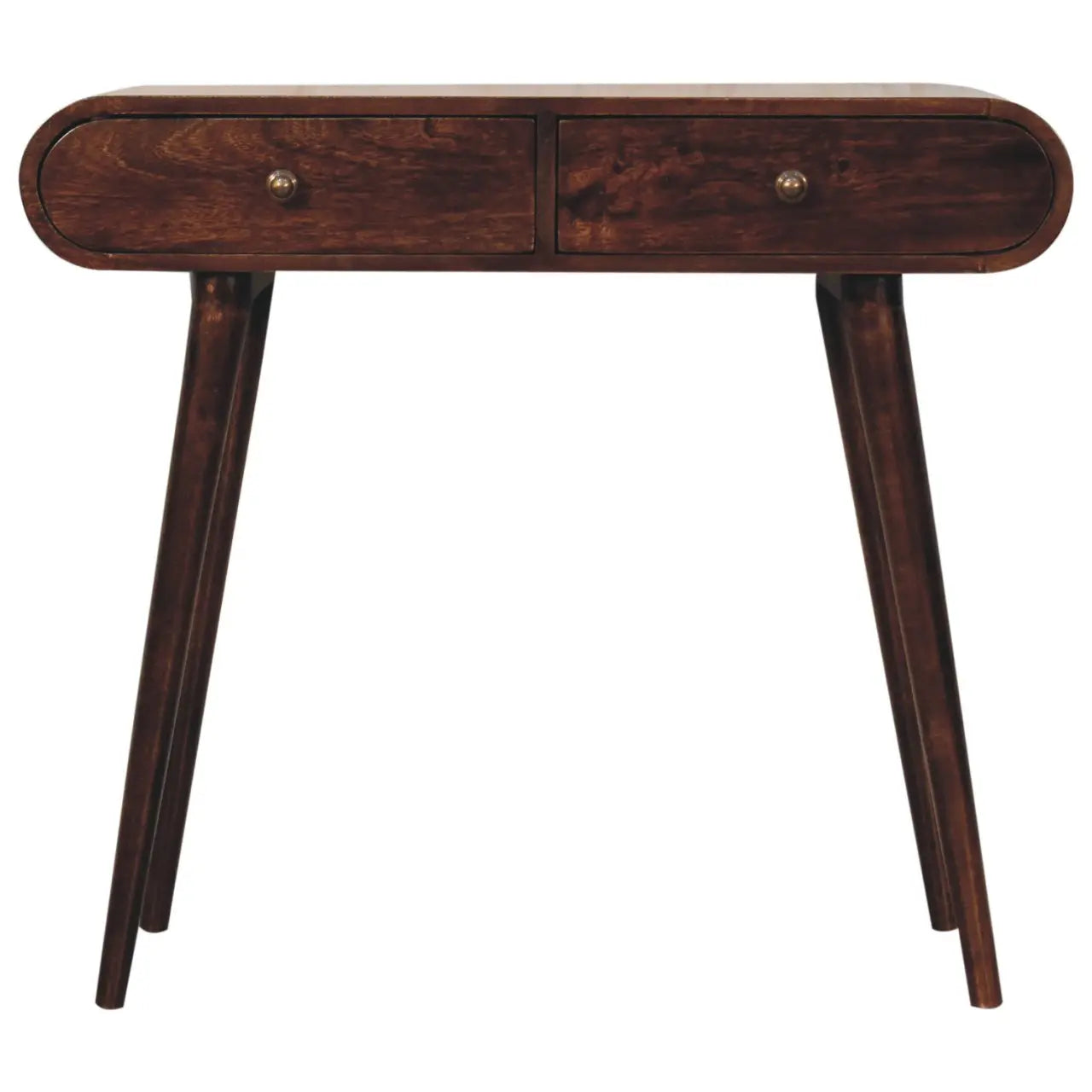 California Walnut Curved Edge Console Table - Living with Luxury