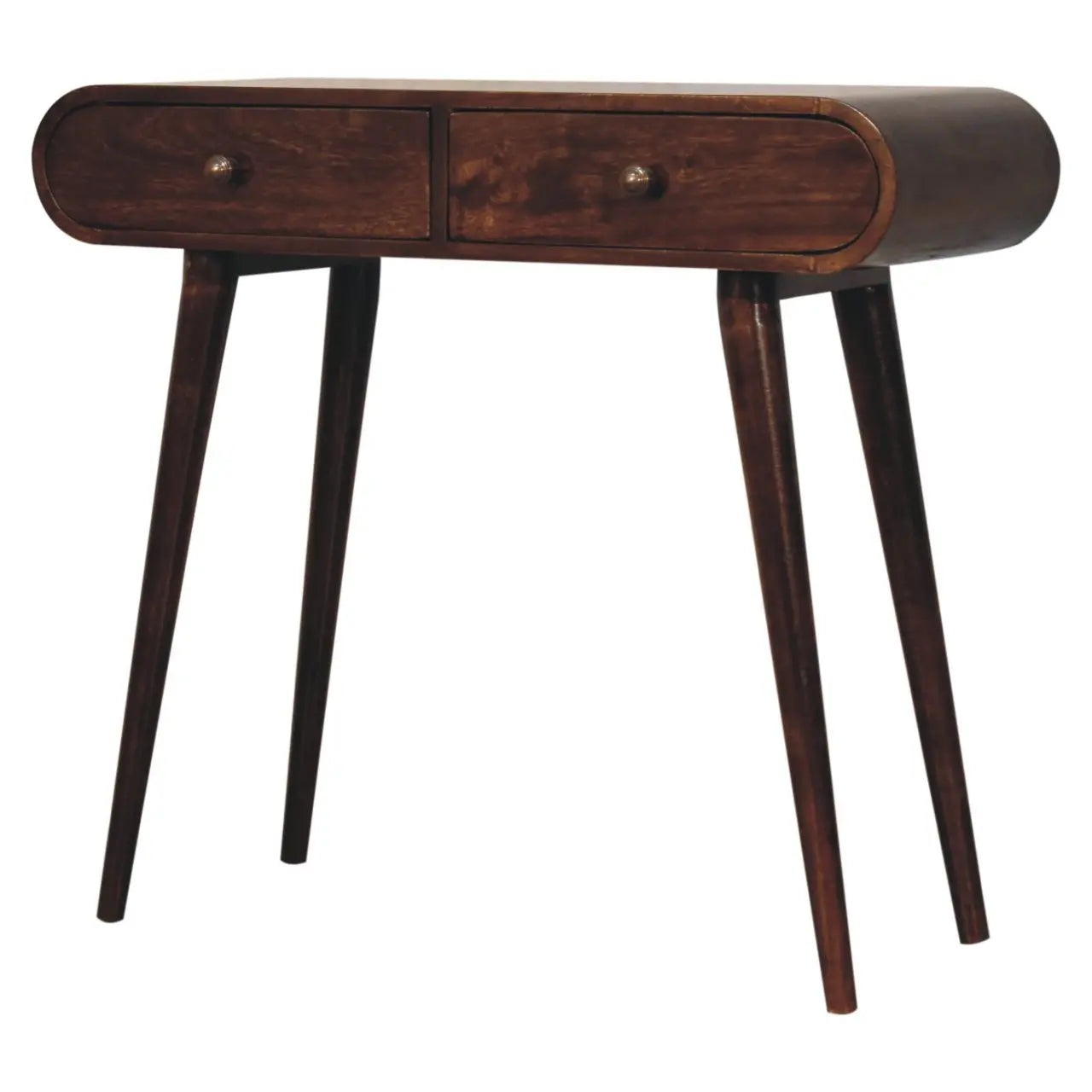 California Walnut Curved Edge Console Table - Living with Luxury