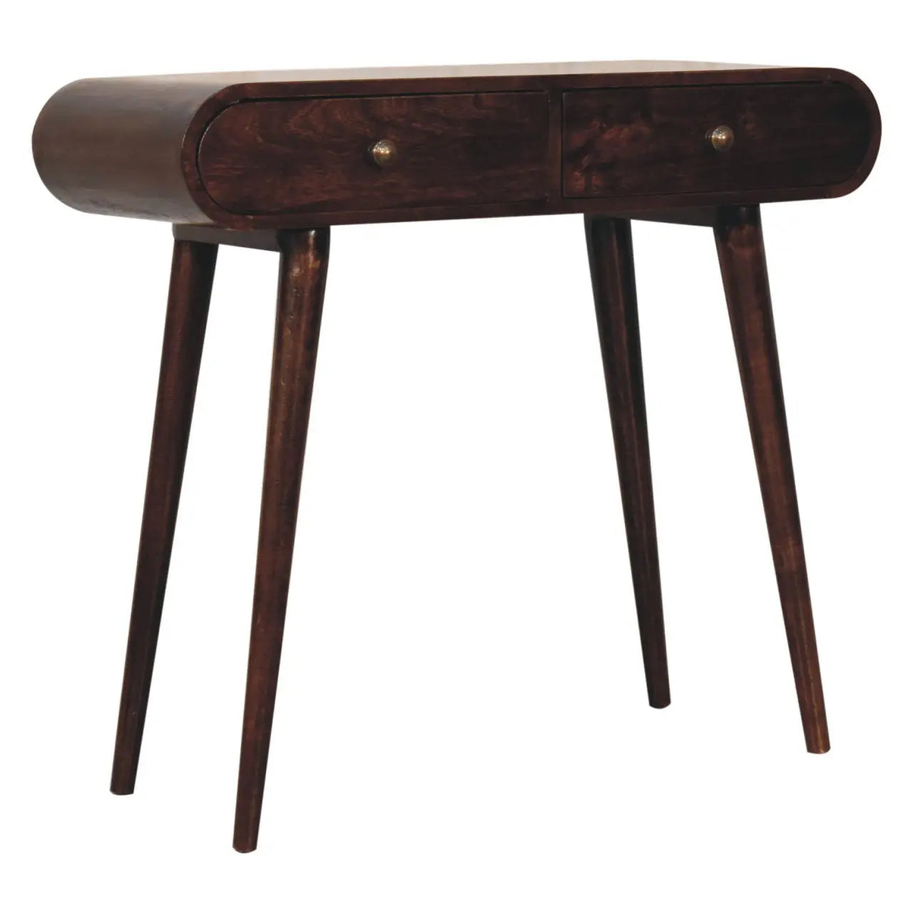 California Walnut Curved Edge Console Table - Living with Luxury