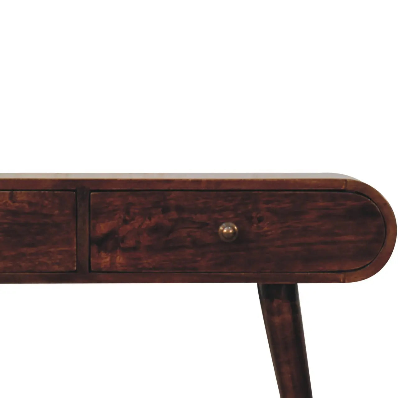 California Walnut Curved Edge Console Table - Living with Luxury