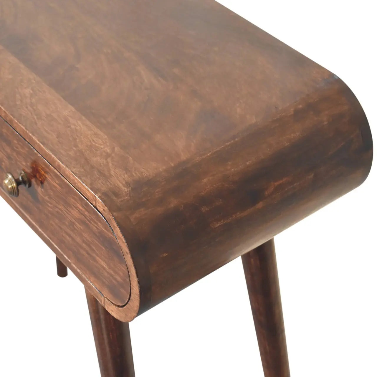 California Walnut Curved Edge Console Table - Living with Luxury