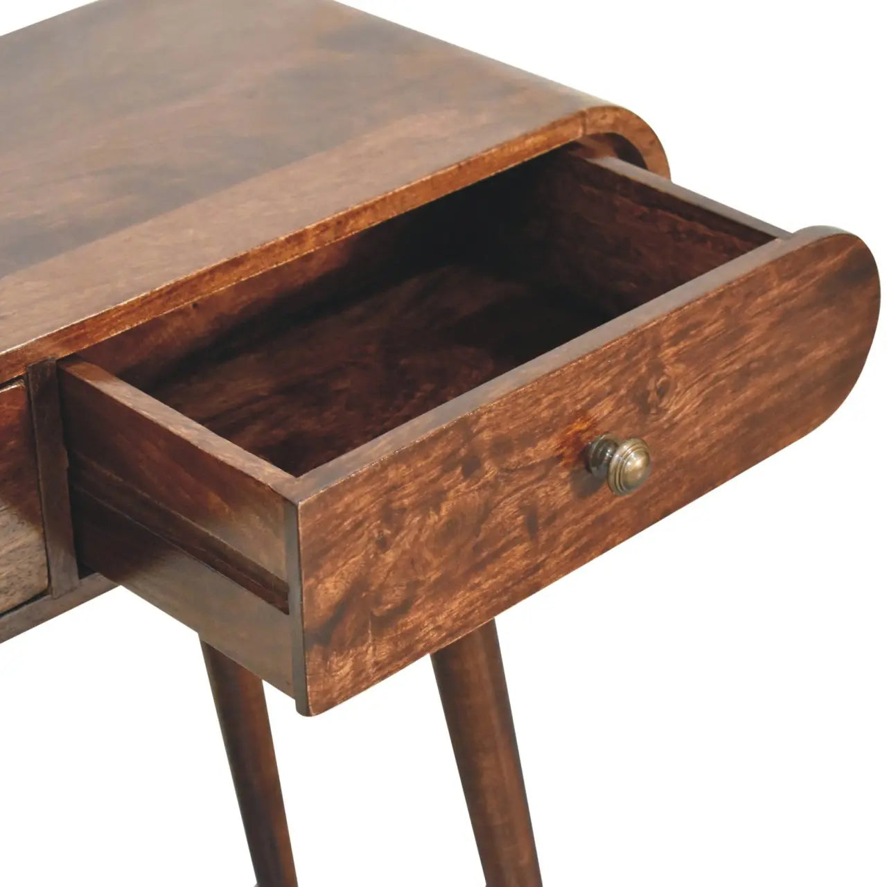 California Walnut Curved Edge Console Table - Living with Luxury