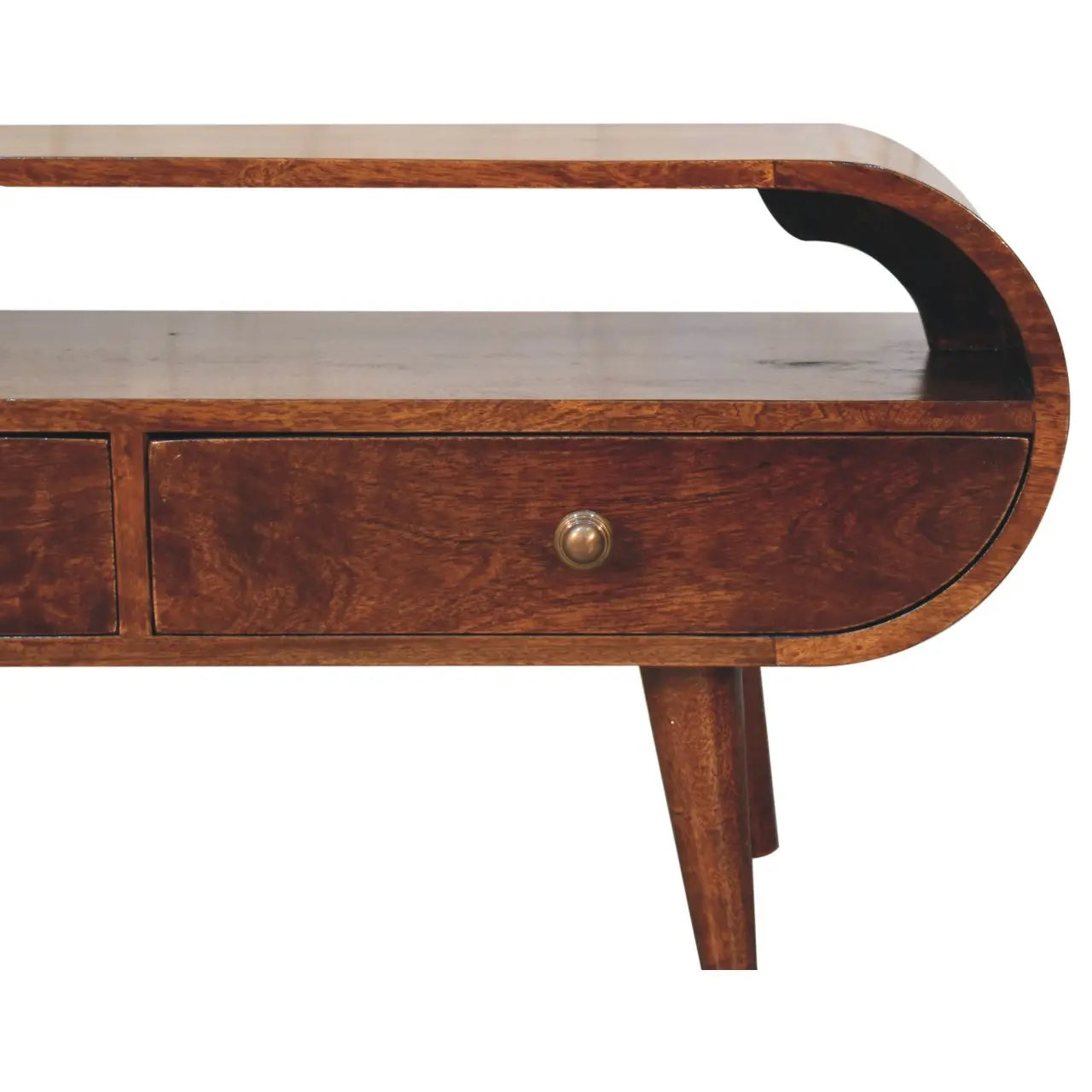 California Walnut Circular TV Stand - Living with Luxury