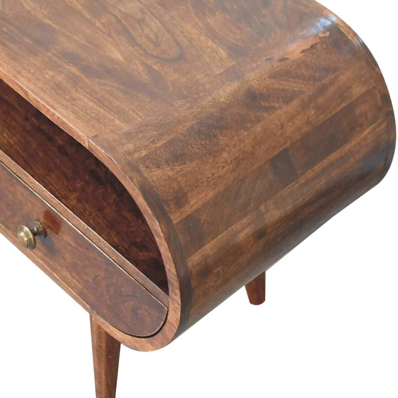California Walnut Circular TV Stand - Living with Luxury